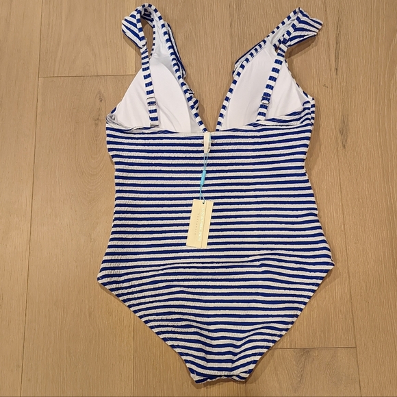 Blue and White Striped Swimsuit - Picture 10 of 10